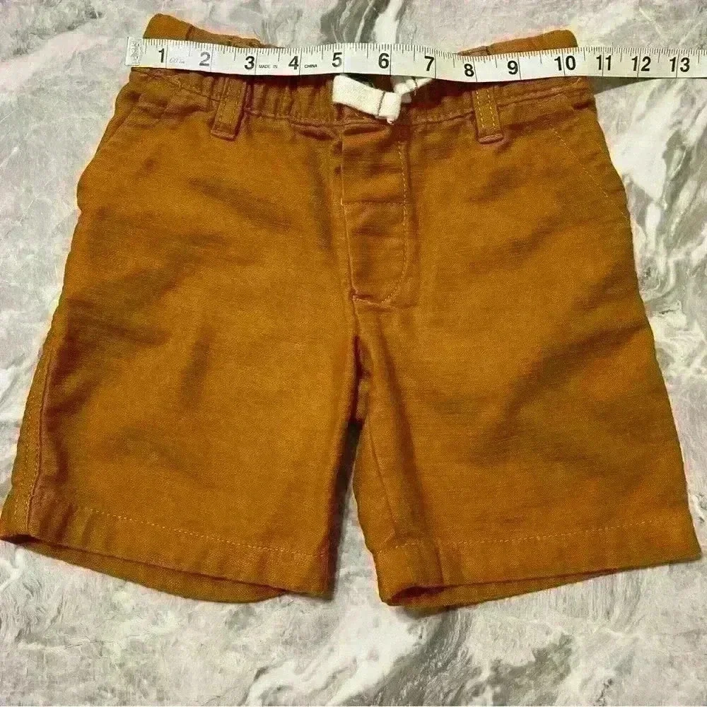 Carter's Kid Boy's Cotton Waistband Khaki Pull On Shorts Beige Size 4